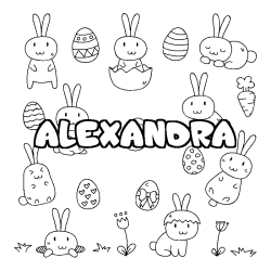 Coloración del nombre ALEXANDRA - decorado Pascua