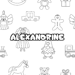 Dibujo para colorear ALEXANDRINE - decorado juguetes