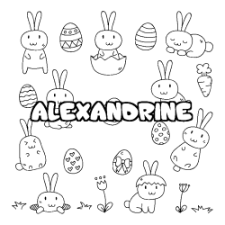 Dibujo para colorear ALEXANDRINE - decorado Pascua