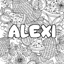 Coloración del nombre ALEXI - decorado mandala de frutas