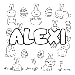 Coloración del nombre ALEXI - decorado Pascua