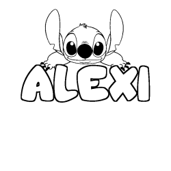 Coloración del nombre ALEXI - decorado Stitch