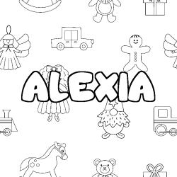 Dibujo para colorear ALEXIA - decorado juguetes
