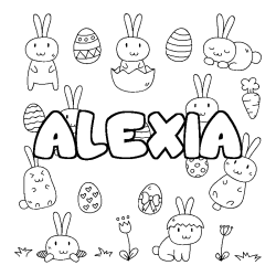 Coloración del nombre ALEXIA - decorado Pascua