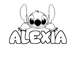 Coloración del nombre ALEXIA - decorado Stitch