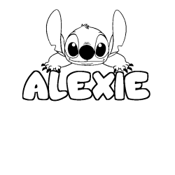 Coloración del nombre ALEXIE - decorado Stitch