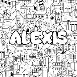 Dibujo para colorear ALEXIS - decorado ciudad