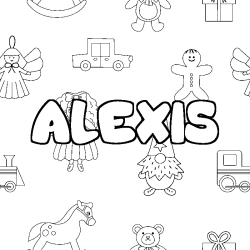 Dibujo para colorear ALEXIS - decorado juguetes