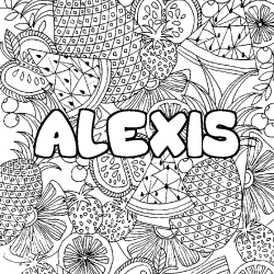 Dibujo para colorear ALEXIS - decorado mandala de frutas