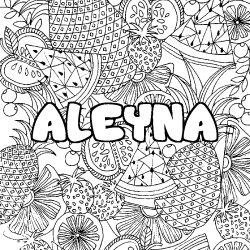 Coloración del nombre ALEYNA - decorado mandala de frutas