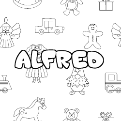 Coloración del nombre ALFRED - decorado juguetes