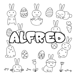 Coloración del nombre ALFRED - decorado Pascua