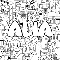 Dibujo para colorear ALIA - decorado ciudad