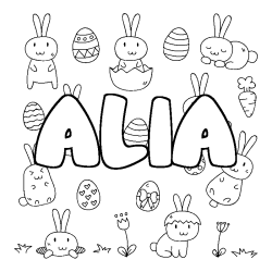 Coloración del nombre ALIA - decorado Pascua