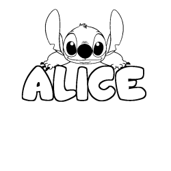 Dibujo para colorear ALICE - decorado Stitch