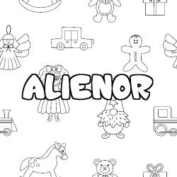 Coloración del nombre ALIENOR - decorado juguetes