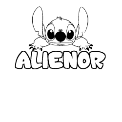 Coloración del nombre ALIENOR - decorado Stitch