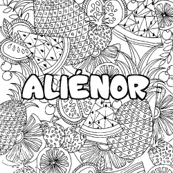 Coloración del nombre ALIÉNOR - decorado mandala de frutas