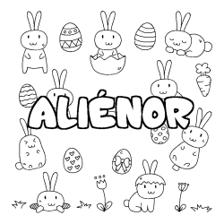 Coloración del nombre ALIÉNOR - decorado Pascua