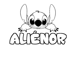Coloración del nombre ALIÉNOR - decorado Stitch