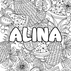 Dibujo para colorear ALINA - decorado mandala de frutas