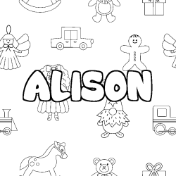 Dibujo para colorear ALISON - decorado juguetes