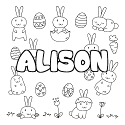 Coloración del nombre ALISON - decorado Pascua