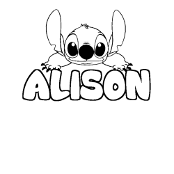 Coloración del nombre ALISON - decorado Stitch