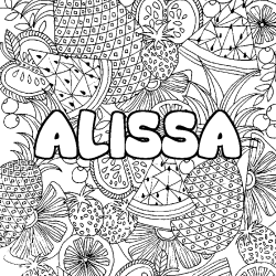 Dibujo para colorear ALISSA - decorado mandala de frutas