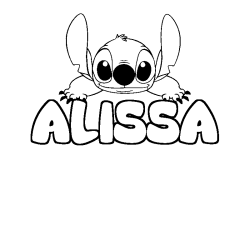 Coloración del nombre ALISSA - decorado Stitch