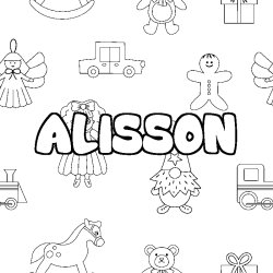 Coloración del nombre ALISSON - decorado juguetes