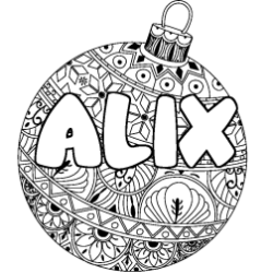 Coloración del nombre ALIX - decorado bola de Navidad