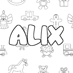 Coloración del nombre ALIX - decorado juguetes