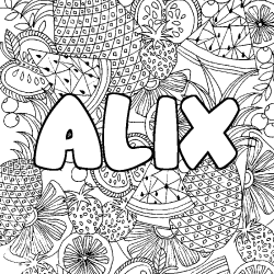 Coloración del nombre ALIX - decorado mandala de frutas