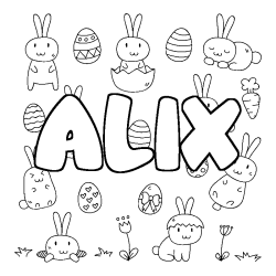 Coloración del nombre ALIX - decorado Pascua