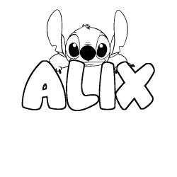 Coloración del nombre ALIX - decorado Stitch