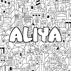 Dibujo para colorear ALIYA - decorado ciudad
