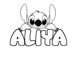 Coloración del nombre ALIYA - decorado Stitch