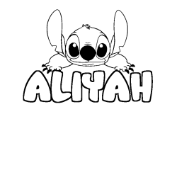 Coloración del nombre ALIYAH - decorado Stitch