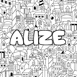 Dibujo para colorear ALIZE - decorado ciudad