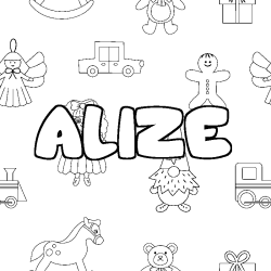 Coloración del nombre ALIZE - decorado juguetes