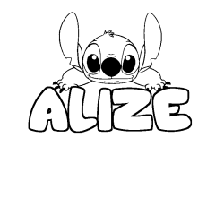 Coloración del nombre ALIZE - decorado Stitch
