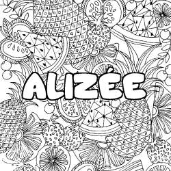 Coloración del nombre ALIZÉE - decorado mandala de frutas
