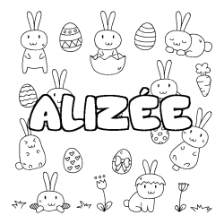 Coloración del nombre ALIZÉE - decorado Pascua