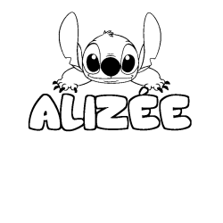 Coloración del nombre ALIZÉE - decorado Stitch