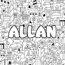 Coloración del nombre ALLAN - decorado ciudad