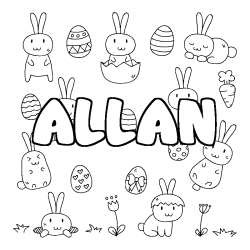 Coloración del nombre ALLAN - decorado Pascua