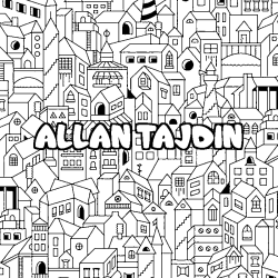 Coloración del nombre ALLAN TAJDIN - decorado ciudad