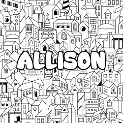 Coloración del nombre ALLISON - decorado ciudad