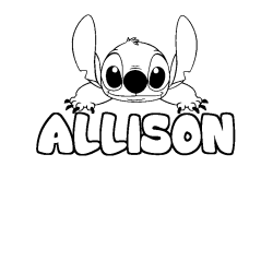 Coloración del nombre ALLISON - decorado Stitch